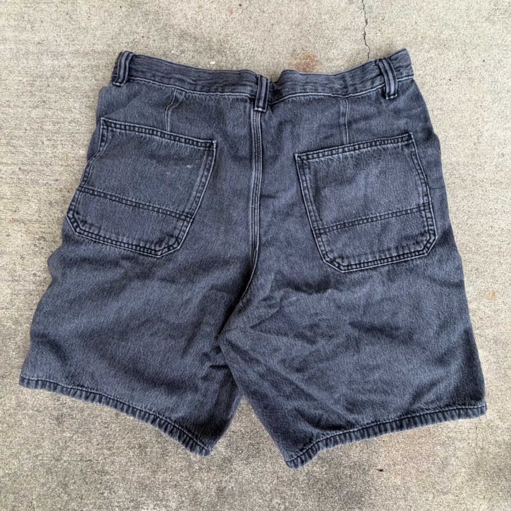 Uniqlo Mens Denim Utility Shorts Washed Black Carpenter Drawstring 321-471165 L - Picture 11 of 12